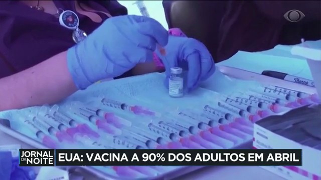 EUA: 90% dos adultos poderão se vacinar já em abril Reprodução TV