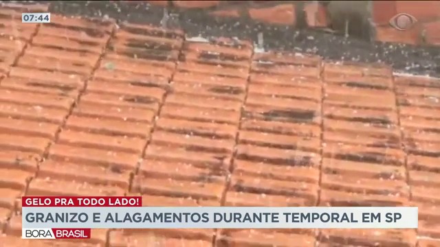 Temporal volta com queda de granizo e alagamentos em São Paulo Reprodução TV