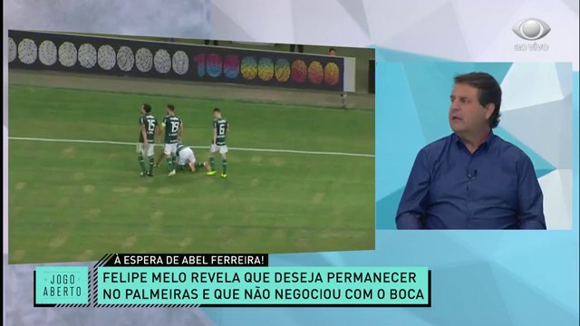 Jogo Aberto discute desejo de Felipe Melo permanecer no verdão Reprodução TV