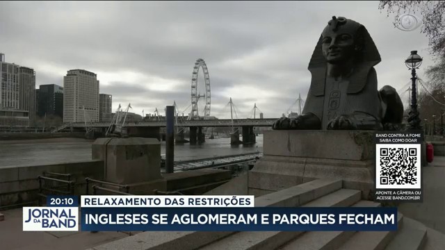 Ingleses se aglomeram e parques fecham Reprodução TV