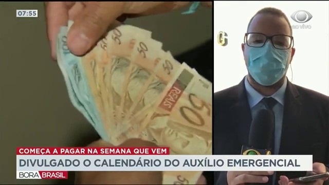 Calendário do auxílio emergencial é divulgado Reprodução TV