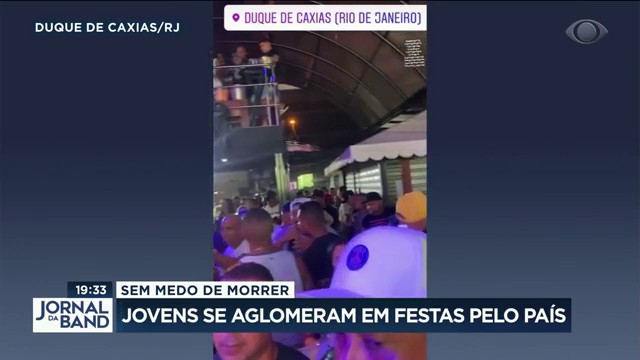 Sem medo de morrer: jovens se aglomeram em festas pelo país Reprodução TV