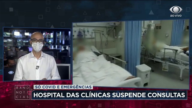 Hospital das Clínicas suspende consultas não relacionadas a covid Reprodução TV