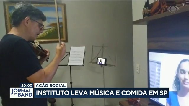 Ação social: Instituto leva música e comida em SP  Reprodução TV