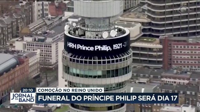 Comoção no Reino Unido: funeral do príncipe Philip será dia 17 Reprodução TV