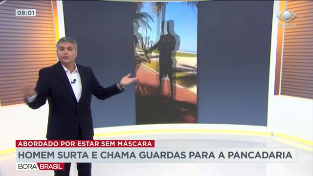 Homem surta e chama guardas para a pancadaria Reprodução TV