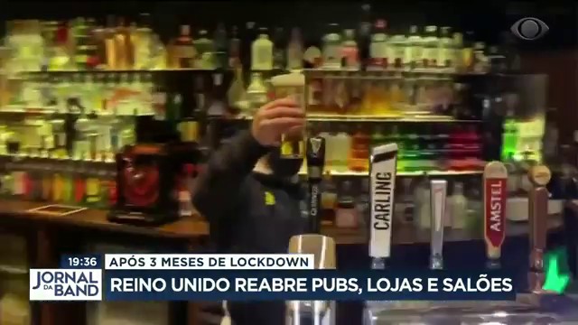 Reino Unido reabre lojas, bares e restaurantes Reprodução TV