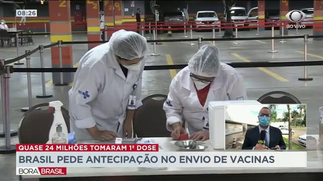 Brasil pede antecipação no envio de vacinas Reprodução TV