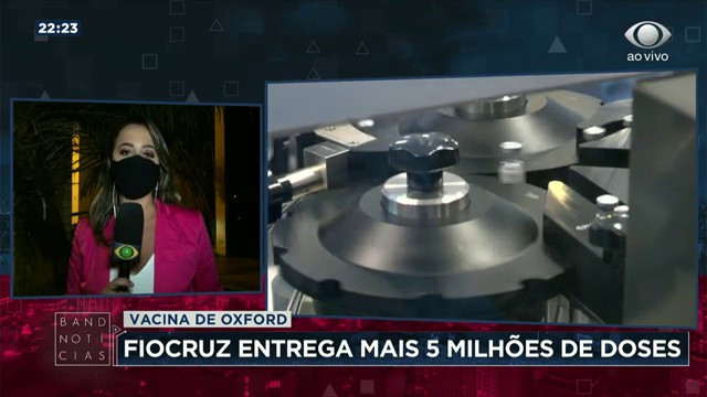 Fiocruz entrega 5 milhões de doses da vacina de Oxford essa semana Reprodução TV