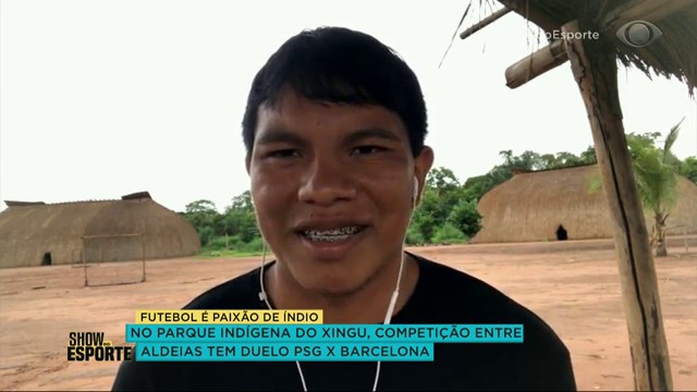 FUTEBOL PARA TODOS! ÍNDIOS FAZEM CAMPEONATO  NA TRIBO DE XINGU Reprodução TV