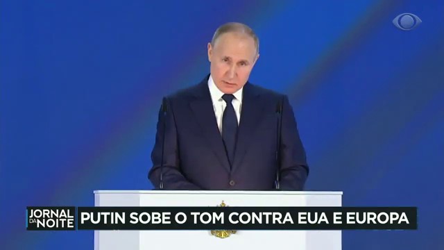 Putin sobe o tom contra EUA e Europa Reprodução TV