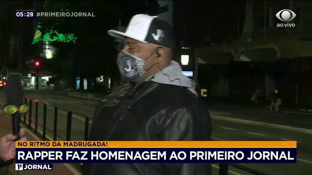 Rapper faz homenagem ao Primeiro jornal Reprodução TV