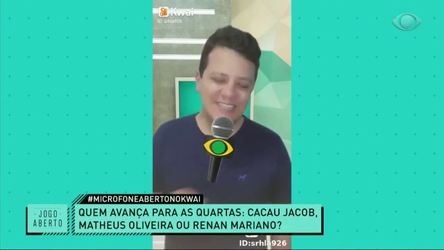 Jogo Aberto revela a quarta classificação no Microfone Aberto Reprodução TV