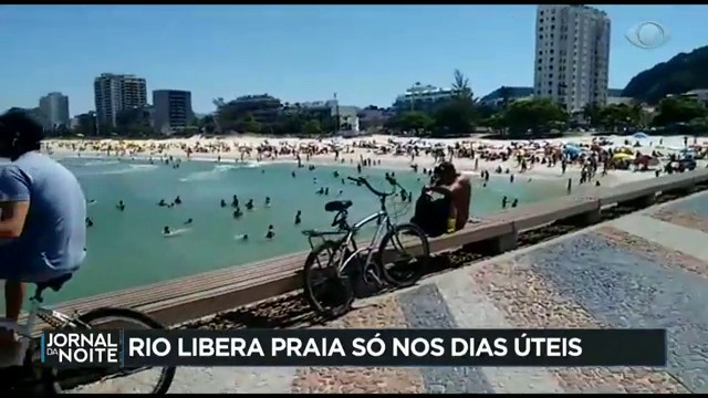 Prefeitura do Rio de Janeiro libera praia apenas nos dias úteis Reprodução TV