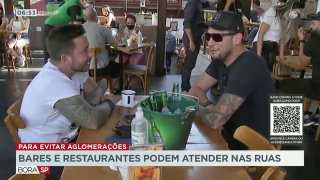 Bares e restaurantes podem atender nas ruas Reprodução TV