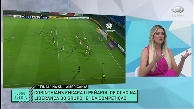 Jogo Aberto debate o confronto do Timão com o Peñarol na Sul-Americana Reprodução TV