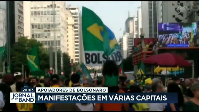 Apoiadores de Bolsonaro fazem manifestações em capitais Reprodução TV