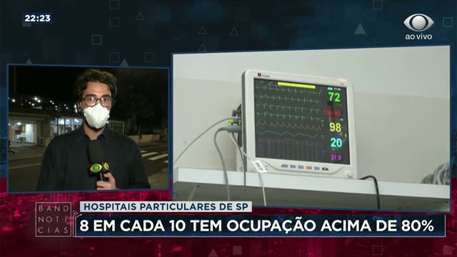 SP: 8 em cada 10 hospitais particulares tem ocupação acima de 80% Reprodução TV