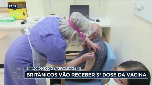 Britânicos vão receber 3ª dose da vacina contra a Covid Reprodução TV