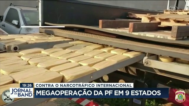 Megaoperação da PF contra o narcotráfico em 9 estados Reprodução TV