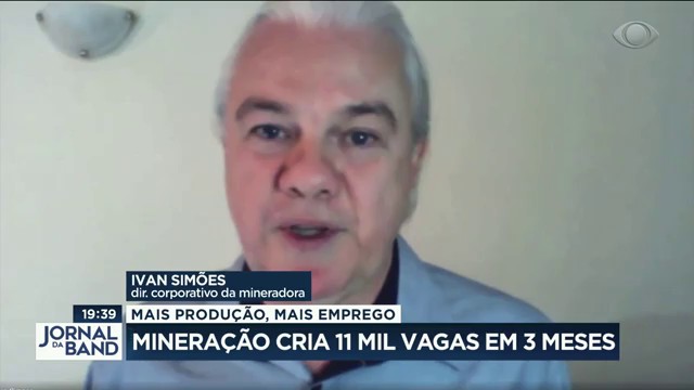 Mineradoras criaram 11 mil vagas em 3 meses Reprodução TV