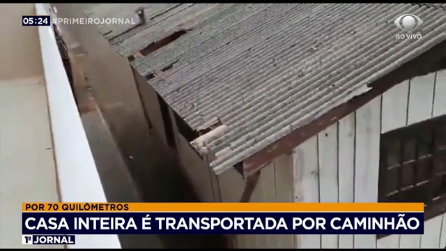 Caso inteira é transportada por caminhão no Paraná Reprodução TV