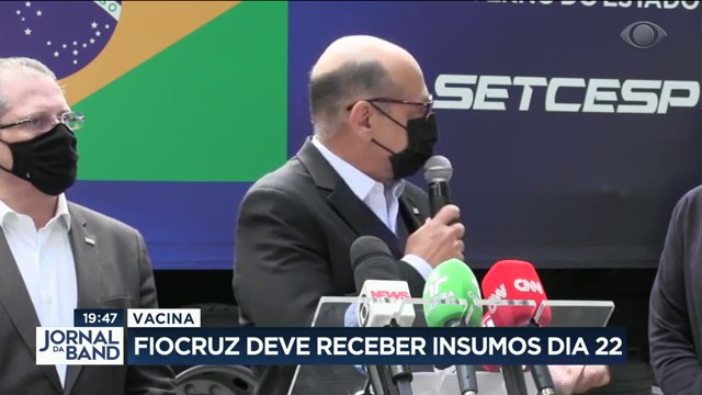 Fiocruz deve receber insumos dia 22 Reprodução TV