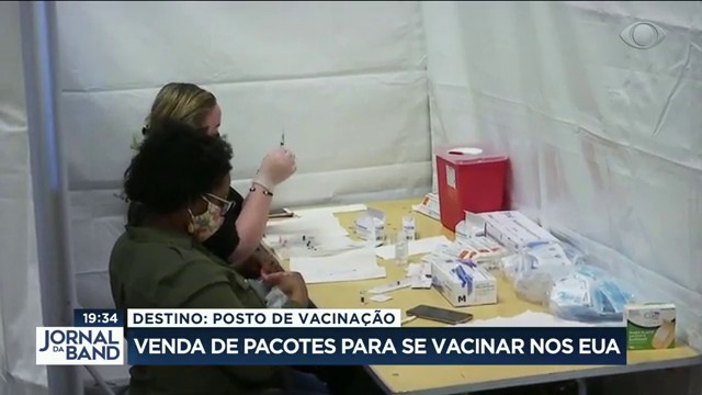 Venda de pacotes para se vacinar nos EUA