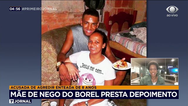 Mãe de Nego do Borel presta depoimento Reprodução TV