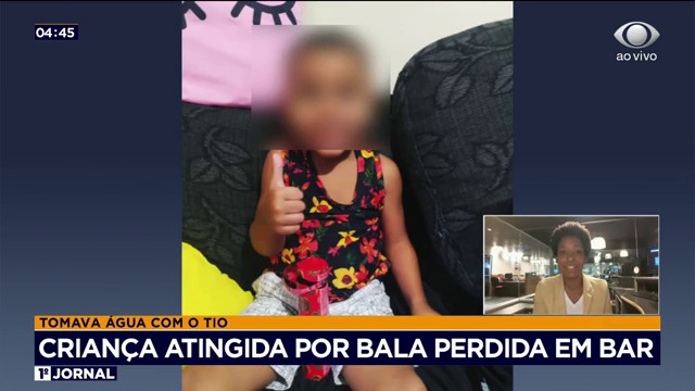 Criança de três anos é atingida por bala perdida no RJ Reprodução TV