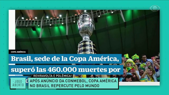 Jogo Aberto debate a realização da Copa América no Brasil Reprodução TV