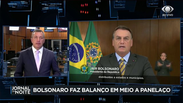 Bolsonaro vira alvo de panelaço durante pronunciamento Reprodução TV