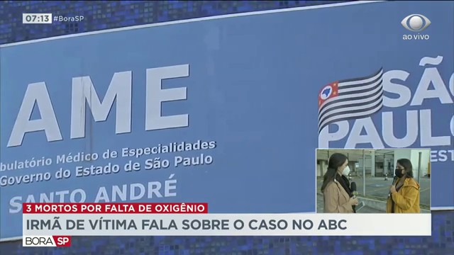 Irmã de vítima de falta de oxigênio no ABC fala no Bora SP Reprodução TV