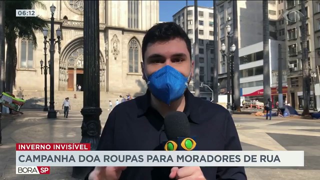 Campanha doa roupas para moradores de rua Reprodução TV