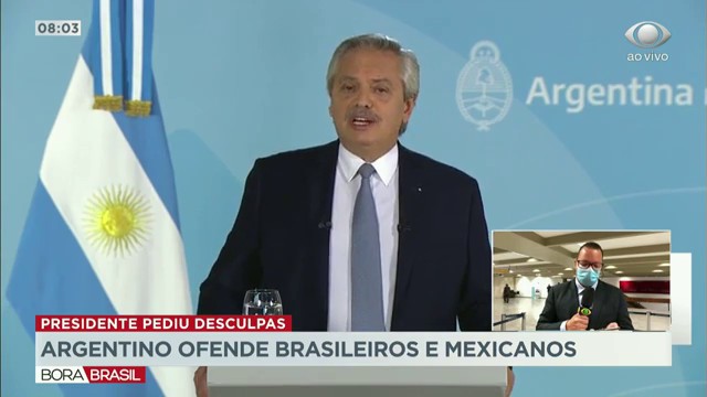 Presidente argentino ofende brasileiros e mexicanos Reprodução TV