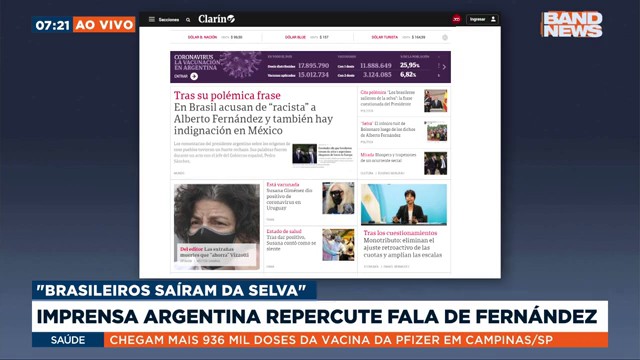 Imprensa argentina repercute fala de Fernández 