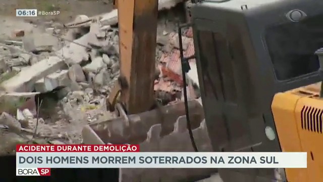 Dois homens morrem soterrados na zona Sul Reprodução TV