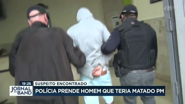 Suspeito encontrado: polícia prende suspeito de ter matado PM em SP Reprodução TV