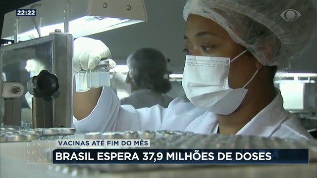 Brasil espera 37,9 milhões de doses até o fim do mês Reprodução TV