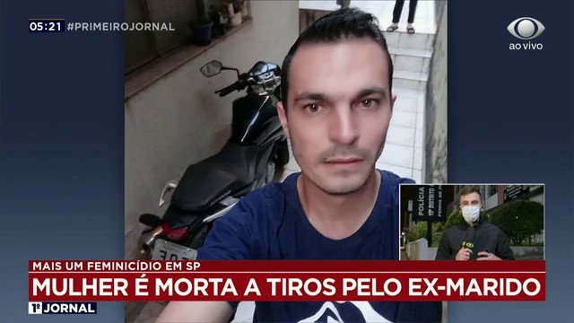 MULHER É MORTA A TIROS PELO EX-MARIDO EM SP Reprodução TV