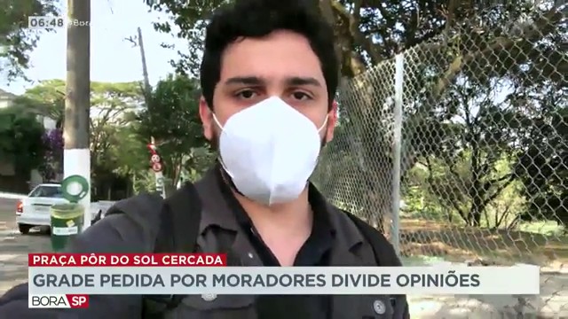 Grade na praça Pôr do Sol pedida por moradores divide opiniões Reprodução TV