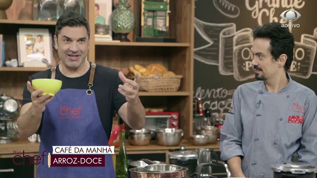 No café da manhã, Edu Guedes passa o segredo para o arroz-doce!  Reprodução TV