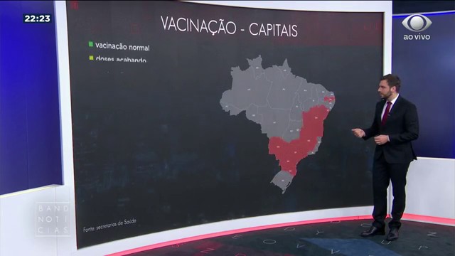 8 capitais paralisaram a vacinação por falta de doses Reprodução TV