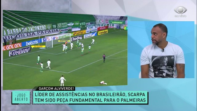 Jogo Aberto comenta sobre Scarpa, líder de assistências do Palmeiras Reprodução TV