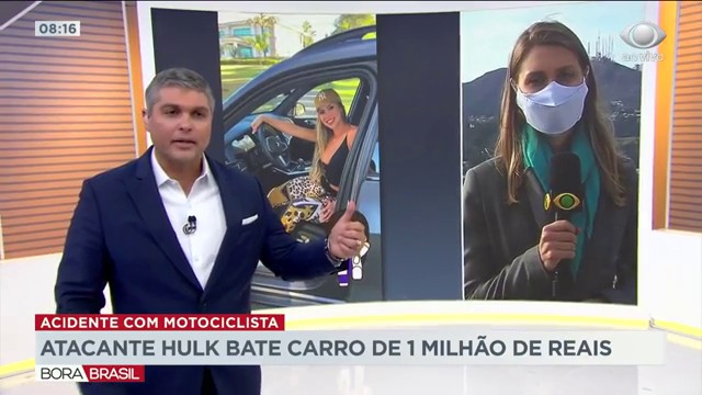 Atacante Hulk bate carro de luxo avaliado em um milhão de reais Reprodução TV