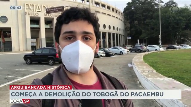 Começa a demolição do tobogã do Pacaembu Reprodução TV