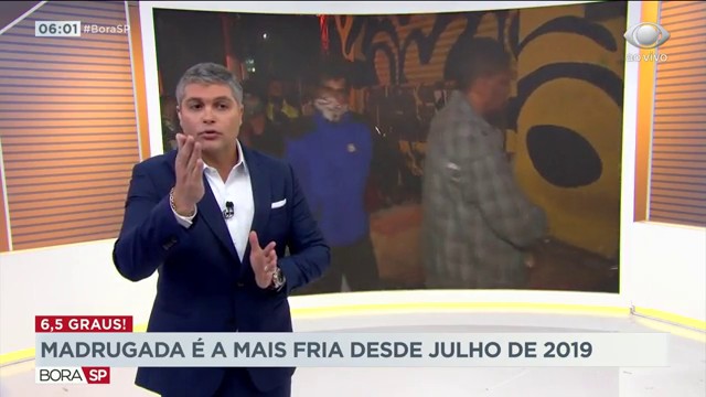 Solidariedade na madrugada gelada de São Paulo Reprodução TV