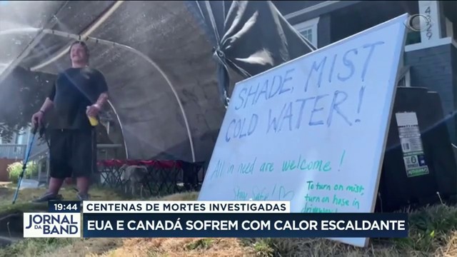 EUA e Canadá sofrem com calor escaldante  Reprodução TV