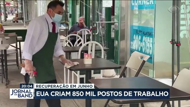 EUA criaram 850 mil vagas de emprego em junho  Reprodução TV