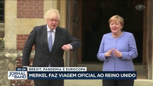 Merkel faz viagem oficial ao Reino Unido.  Reprodução TV